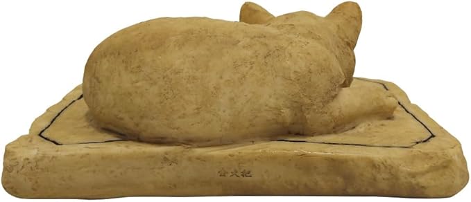 Custom Pet Grave Markers Garden Stones, Personalized Cat Memorial Statue with Sleeping Cat, Customizable Headstone Outdoor Memorial Gifts