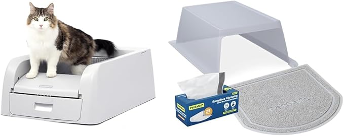 PetSafe ScoopFree Clumping Self-Cleaning Litter Box Accessory Bundle - Includes Hood, Waste Bin Liners & Litter Mat - Perfect for Single Cat or Multi-Cat Households