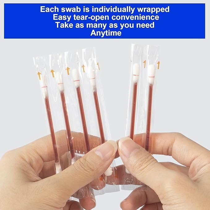 100 Sticks Iodine Swabs Povidone Iodine Swabsticks - Wound Care First Aid Supplies with Povidone Iodine Solution, Individually Wrapped in Reusable Plastic Case