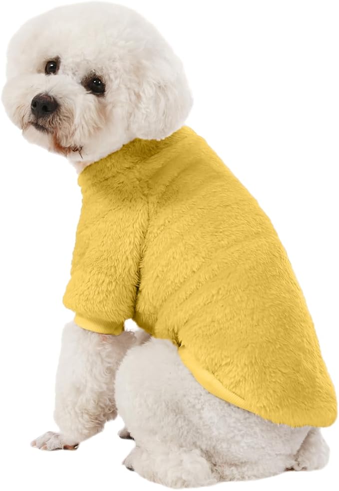 Dog Sweater, 3 Pack Dog Sweaters for Small Dogs, Dog Clothes for Small Dogs Girl Boy, Ultra Soft and Warm Puppy Sweater Dog Coat for Winter Christmas (Orange+Coffee+Yellow, Medium)