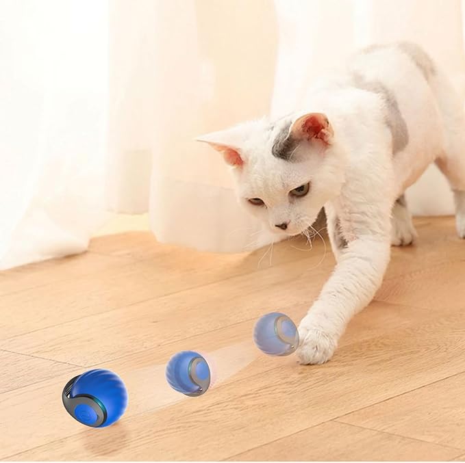 Interactive Cat Toys for Indoor Cats,Speedy Tail 2.0 Cat Toy, 2Packs and 4 Tails Speedy Tail 2.0 Automatic Moving Cat Toys Ball,Cat Toy,Two Speed Tails Adjustment (Orange + Blue)