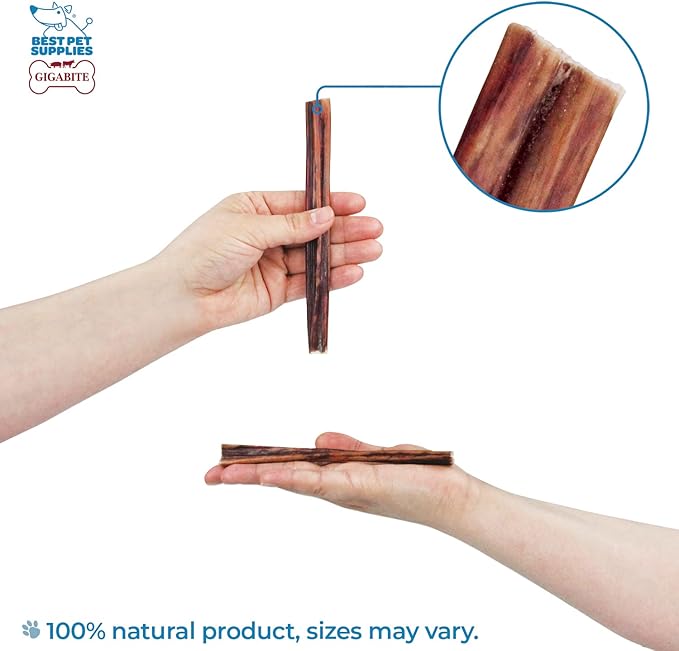 Best Pet Supplies GigaBite 6 Inch Beef Gullet Jerky Sticks (20 Pack) - All Natural, Free Range Beef Esophagus Stick Dog Treat