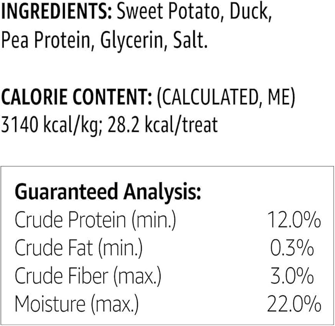 Amazon Brand - Solimo Sweet Potato & Duck Jerky Dog Treats, 2 pounds