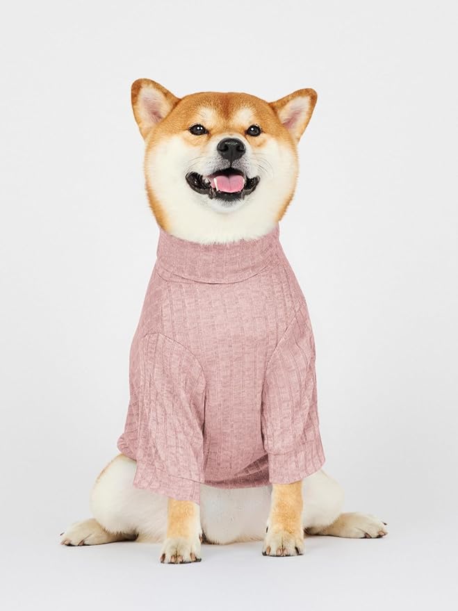 Dog Turtleneck Knitted Shirt Stretchy Pullover Sweater Winter Warm Puppy Clothes for Small Medium Dogs