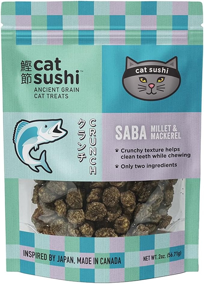 Cat Sushi Crunchy Millet Treats, Just 2 Ingredients, Mackerel 2oz