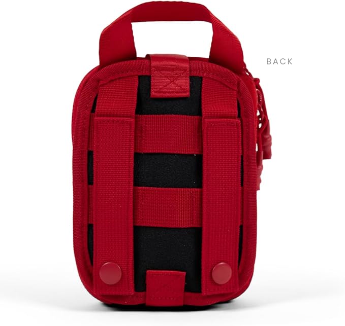 My Medic Sidekick Pro - Camping Hiking and Backpacking First Aid Kit - 70 Items with Tourniquet - HSA and FSA Eligible - Small Ifak Great for Travel or Motorcycle - Portable Emergency Kit – Red