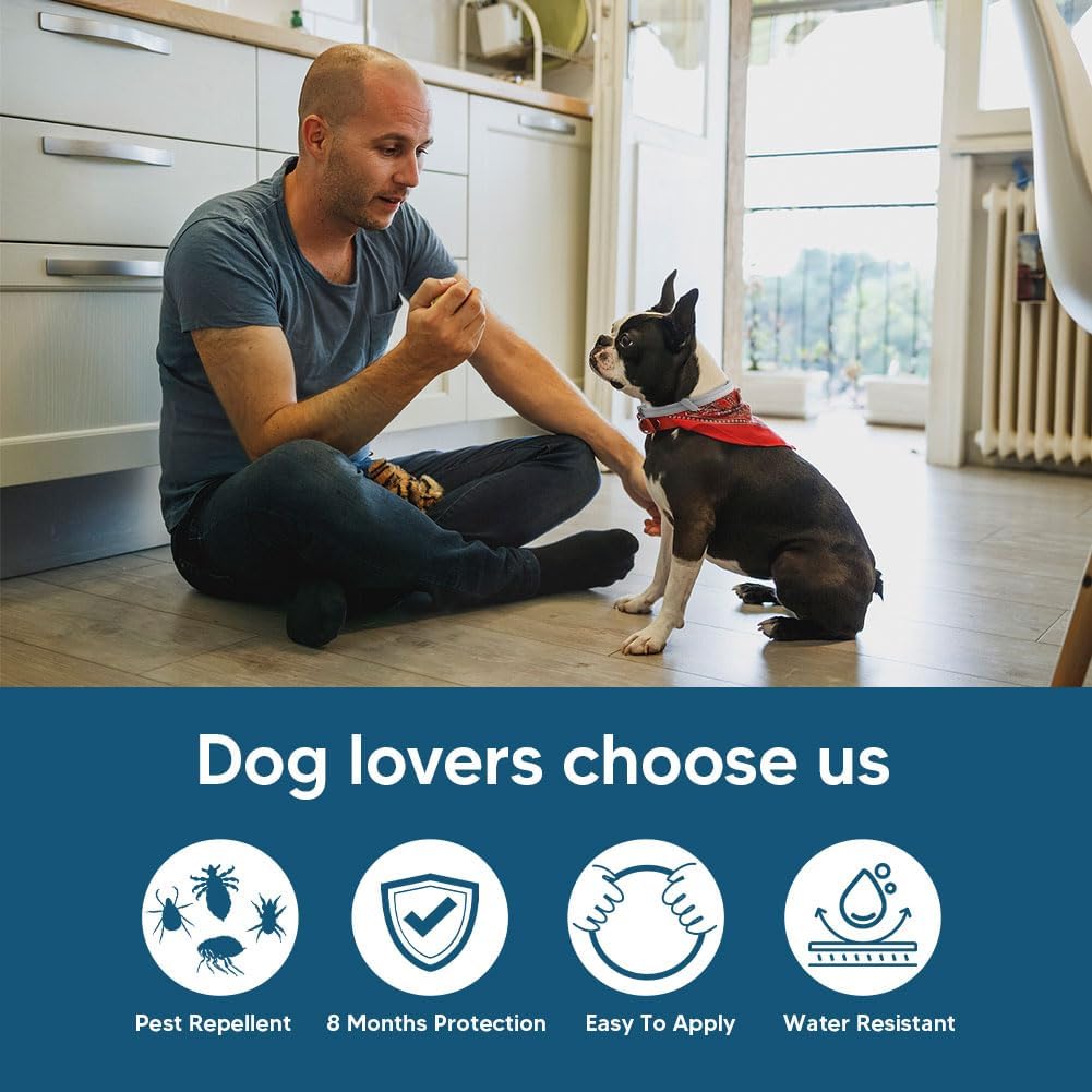 Small Dog Flea Collar, Tick Collar for Puppy Dogs, Flea Collars for Small Dogs Under 18 lbs, 8 Months Protection-2P