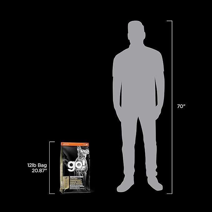Go! Solutions Sensitivities Limited Ingredients, Grain-Free Dry Dog Food, Duck Recipe for Sensitive Stomach, 12 lb Bag