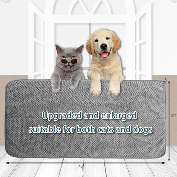 Extra Large Dog Towel - Microfiber Ultra-Absorbent & Fast-Drying for Large Dogs, Pet Bath, Grooming, Swimming - 40x24 Inch-Grey- 1-Pack