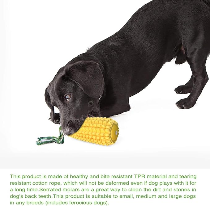 Carllg Dog Chew Toys for Aggressive Chewers, Indestructible Tough Durable Squeaky Interactive Dog Toys, Puppy Teeth Chew Corn Stick Toy for Small Medium Large Breed