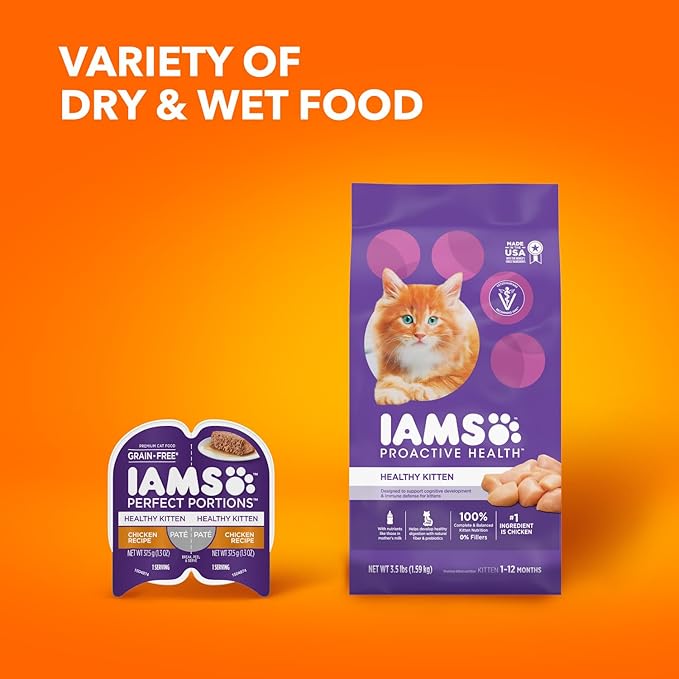 IAMS Proactive Health Healthy Kitten Dry Cat Food with Chicken, 16 lb. Bag