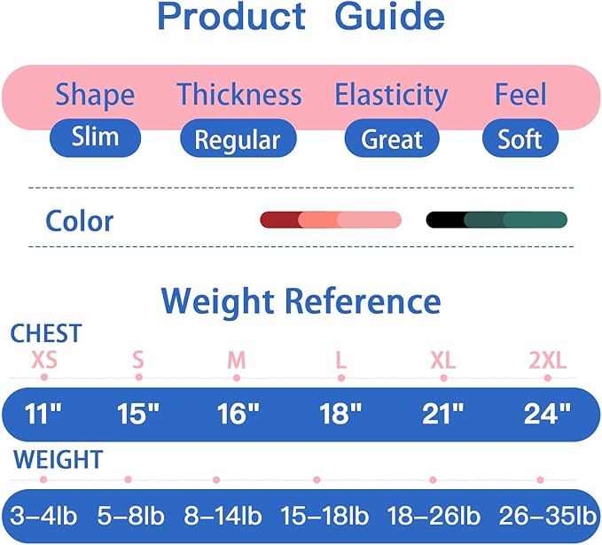 3 Pack Sweaters for Medium Dogs Girl -Red-XXL,Striped Pullover | Stretchy Soft Shirt for Sensitive Skin,Sleeveless Lightweight for Travel,Play,Walking Keep Warm