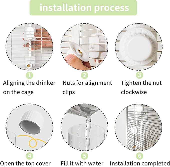 9.4 Fl Oz No Mess Bird Water Dispenser, Automatic Parrot Water Feeder with Spring Valve, Clear Cage Water Drinker for Parakeets Cockatiels Budgies Finch Lovebirds & Canary (White, 7.4 fl oz (220ml))