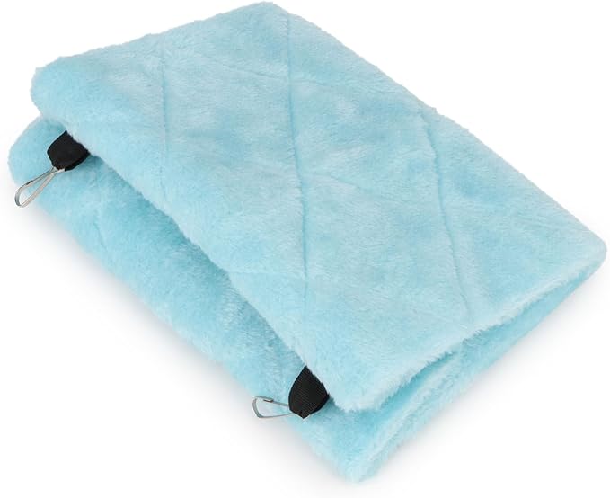 Wontee Bird Nest House Warm Bird Bed Hanging Hammock Snuggle Hut for Budgies Parakeets Caique Senegal Quaker Parrots Cockatiels Conures (Blue)