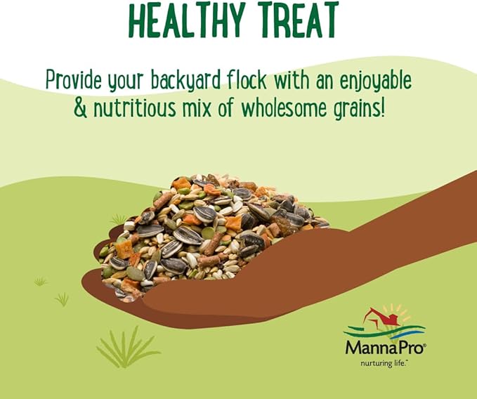 Manna Pro Farmhouse Favorites – Garden Treat Thyme – Premium Grains for Poultry – Made with Oregano & Thyme – Real Veggie Poultry Feed Supplement – 4lb Bag