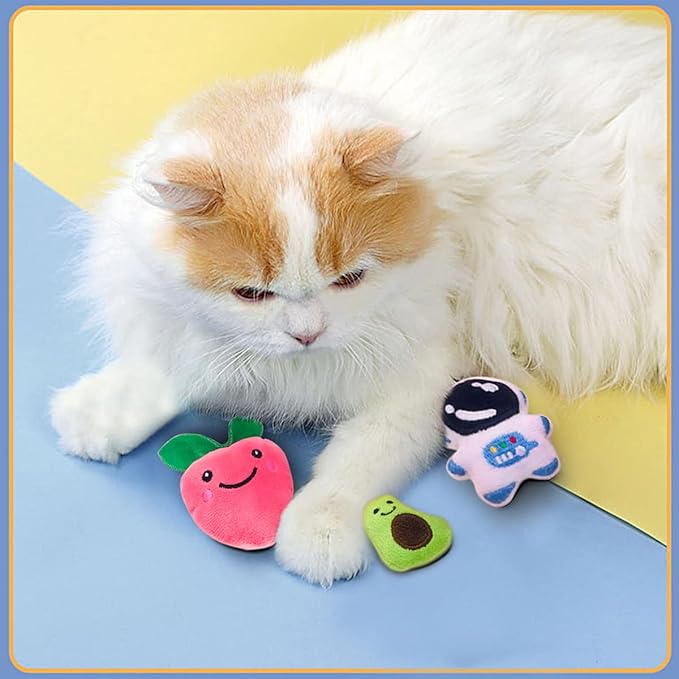 20 Pcs Catnip Toys for Indoor Cats Kittens Xmas Interactive Cat Dental Toy Kitty Plush Training Chewing Toys