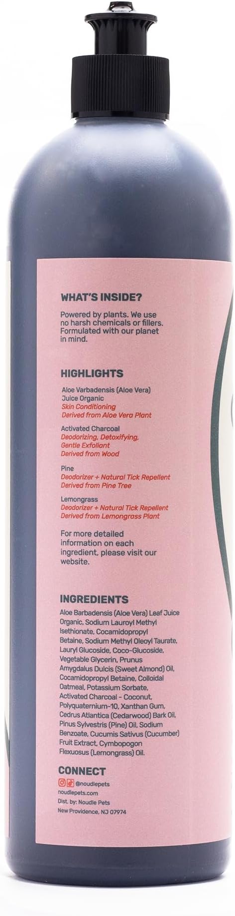 Pets - Deep Cleaning Shampoudle, 16oz, Moisturizing and Gentle All Natural pet Shampoo with Activated Charcoal, Lemongrass, Cedarwood, Pine, and Oatmeal