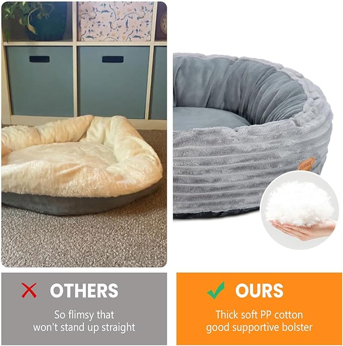 Heated Cat Bed for Indoor Cats, 20’’ Electric Cat Heated Bed Pet Warming Bed for Cats and Small Dogs, Washable Calming Round Donut Pet Bed with Heating Pad, Indoor Use