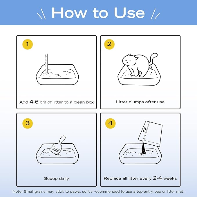 Natural Cat Litter Unscented, 100% Plant-Based, Strong Clumping Litter, Easy Scooping, Clumps Lift Cleanly, Low Dust, Corn & Cassava Litter, 5.5 LB