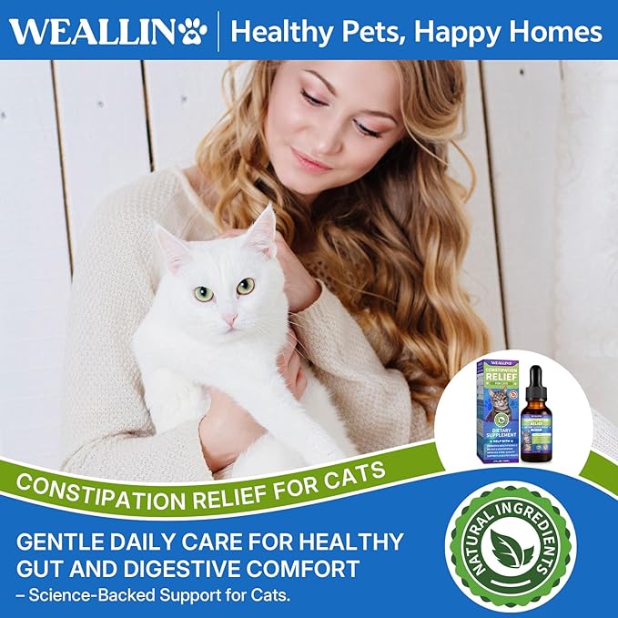 Cat Constipation Relief, Constipation Relief for Cats, Cat Constipation Support, Promotes Digestive Health, Chicken Flavor Natural Herbal Supplement, 60 ml/2 Fl Oz