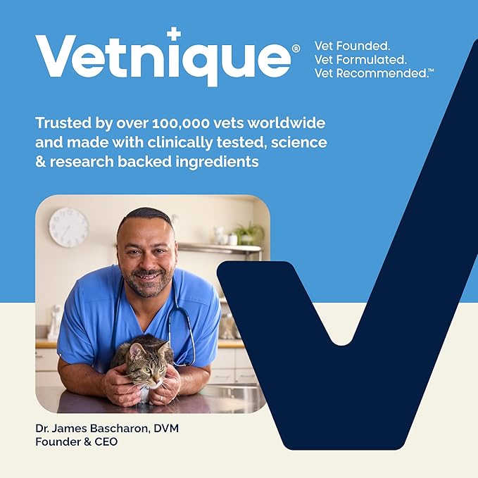 Vetnique Glandex Feline Anal Gland or Daily Probiotic Fiber Supplement Powder for Cats with Digestive Enzyme, Probiotics and Pumpkin, Vet Recommended for Healthy Bowels (4oz, Probiotic Powder - Tuna)