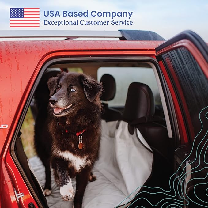 4Knines Dog Backseat Cover with Hammock for Cars, SUVs, and Trucks – Waterproof Layers, Nonslip Seat Protector, Durable Nylon Clips, K9 Shield with Heavy Duty Thread, (Regular, Black)