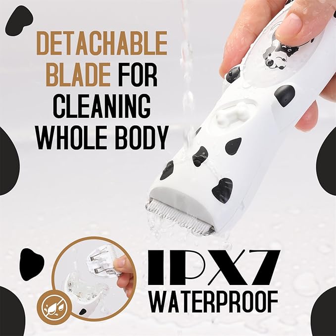 Dog Clippers Grooming Kit, Quiet Cordless Dog Trimmer, Small Electric USB Rechargeable Pet Grooming Clippers Tools for Dog Cat, Waterproof Shaver for Cats