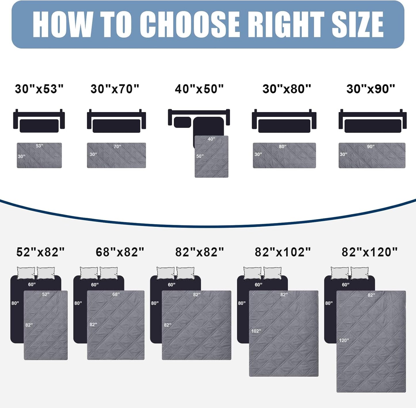 Smiry Waterproof Dog Bed Cover Pet Blanket, Soft Washable Dog Blanket for Furniture Bed Couch Sofa Reversible, Checkered (30"x90", Grey/Light Grey)