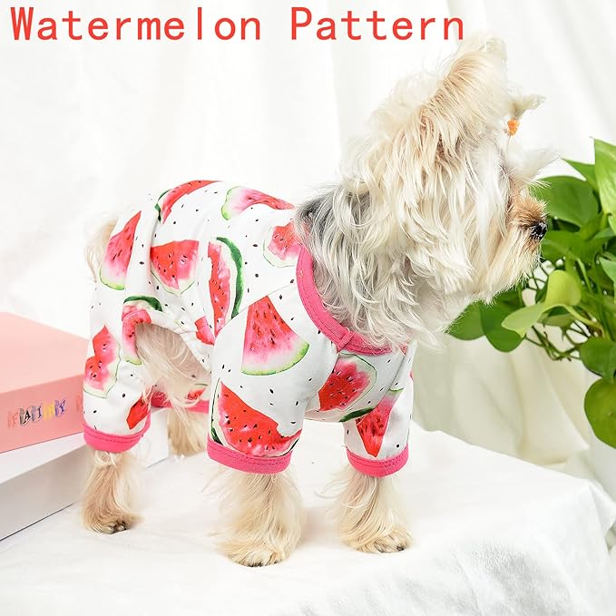 Dog Clothes for Small Dogs Boy Girl, Dog Pajamas Tiny Chihuahua Yorkie Spring Summer Shirt, Cute Puppy Outfit Pjs Jumpsuit Cat Onesie Apparel Pet Clothes