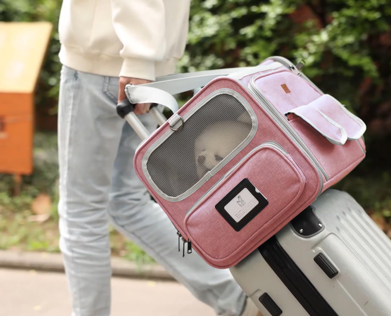 Cat Carriers Soft Pink Small Dogs Carrier Airline Approved,Expandable Pet Bags Softsides Small Dogs Puppy Kitties Rabbit Bunny Carriers Bag Small Animals Travel Outdoor Carry Kennel