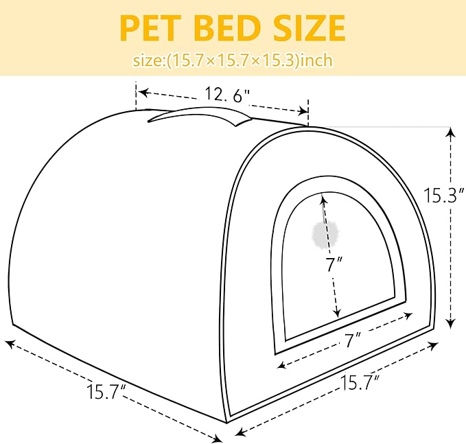 Cat Bed for Indoor Cats,Foldable cat cave,Anti-Slip & Water-Resistant Bottom,cat Houses for Indoor Cats or Small Dogs, Kitten Tent, Rabbit Bed,2 in 1 pet Bed (Pink)