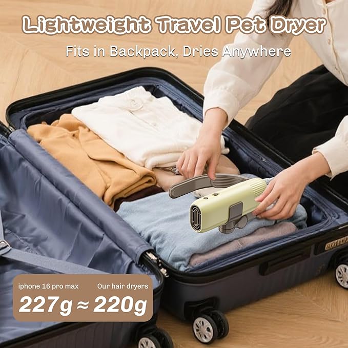 Professional Hands-Free Dog Dryer for Pet Grooming, Adjustable Neck Hanger Pet Hair Dryer for Grooming Salon,Portable Pet Neck Dryer for Small Medium Dogs & Cats, Drying Quickly with Sturdy Bracket.