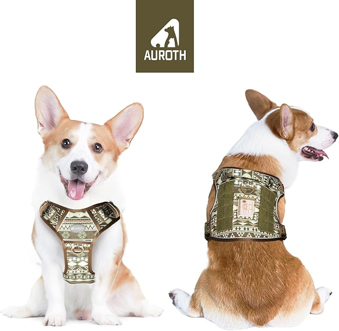 AUROTH Tactical Dog Harness for Large Dogs No Pull Adjustable Pet Harness Reflective K18 Working Training Easy Control Pet Vest Military Service Dog Harnesses