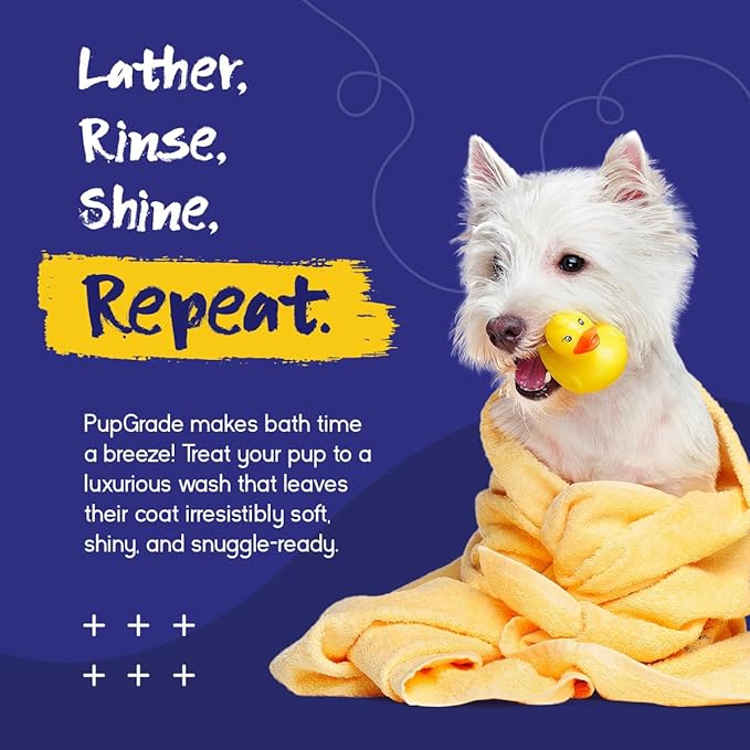 PupGrade Complete Care 4-in-1 Shampoo & Conditioner for Dogs - Cleans, Moisturizes, Detangles & Deodorizes - Oatmeal Milk & Honey Scent - 16 fl oz