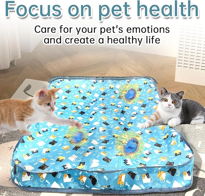 KOIJYFNL Interactive Cat Toys Ball Fast Rolling Cat Toys in Pouch, Moving Best Cats Toys for Indoor, Hide and Seek Chase Exercise Game, Motion Activate Rechargeable Kitten Toys