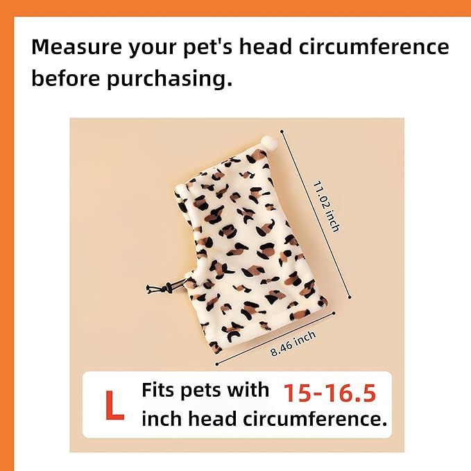 Dog Head Cover with Neck Warmer - Funny Adorable Puppy Hat, Warm Cozy Pet Headwear & Neck Gaiter, Windproof Dog Cap to Protect Head & Neck in Cold Weather(Large)