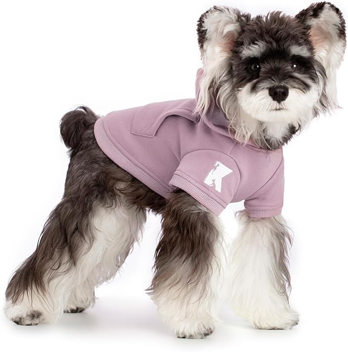 Koneseve Dog Hoodie & Cat Sweater, Warm Fleece Hooded Sweatshirt with Pocket for Small to Large Pets, Cozy Winter Outfit, Purple, 2XL