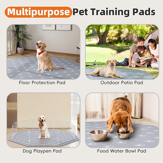 PJYuCien Washable Pee Pads for Dogs 1 Pack, 67" x 26" Octagonal Reusable Pee Pads for Dogs, Leak-Proof Pet Training Pads, Puppy Pads for Non-Slip, Designed for 24/30/36/42'' Width 8 Panels Pen