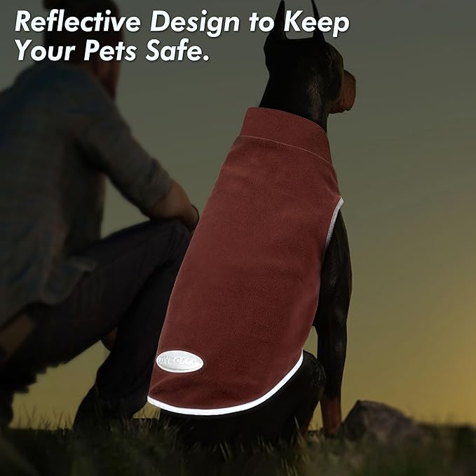 cyeollo 2 Pack Fleece Dog Sweater Vest Dog Sweatshirt Reflective Lightweight Pet Clothes for Small Dogs Girl Pet Apparel Pink, Fuschia, XL