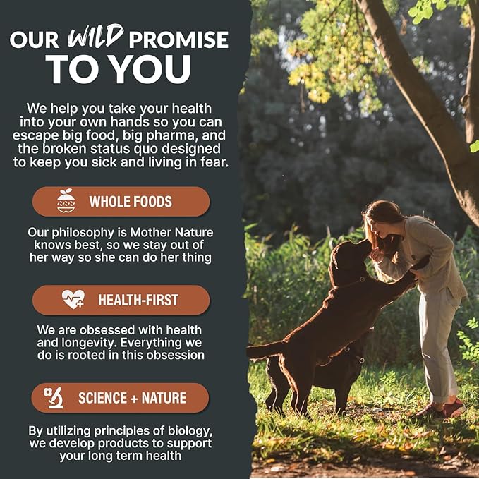 Wild Foods Dog Bone Broth Powder – 100% Natural & 16oz US Made Bone Broth for Dogs Support Digestion, Gut & Joint Health – Non Fillers Rich in Gelatin, Glutamine & Proline