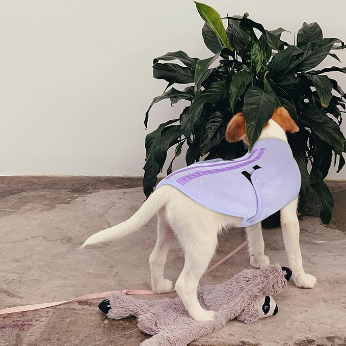 Queenmore XXL Dog Sweater, Soft Fleece Vest Pullover Dog Jacket with Leash Hole, Warm Winter Dogs Clothes Cold Weather Doggy Dachshund Sweaters for Large Dogs Cats Boy or Girl (Lilac, XXL)