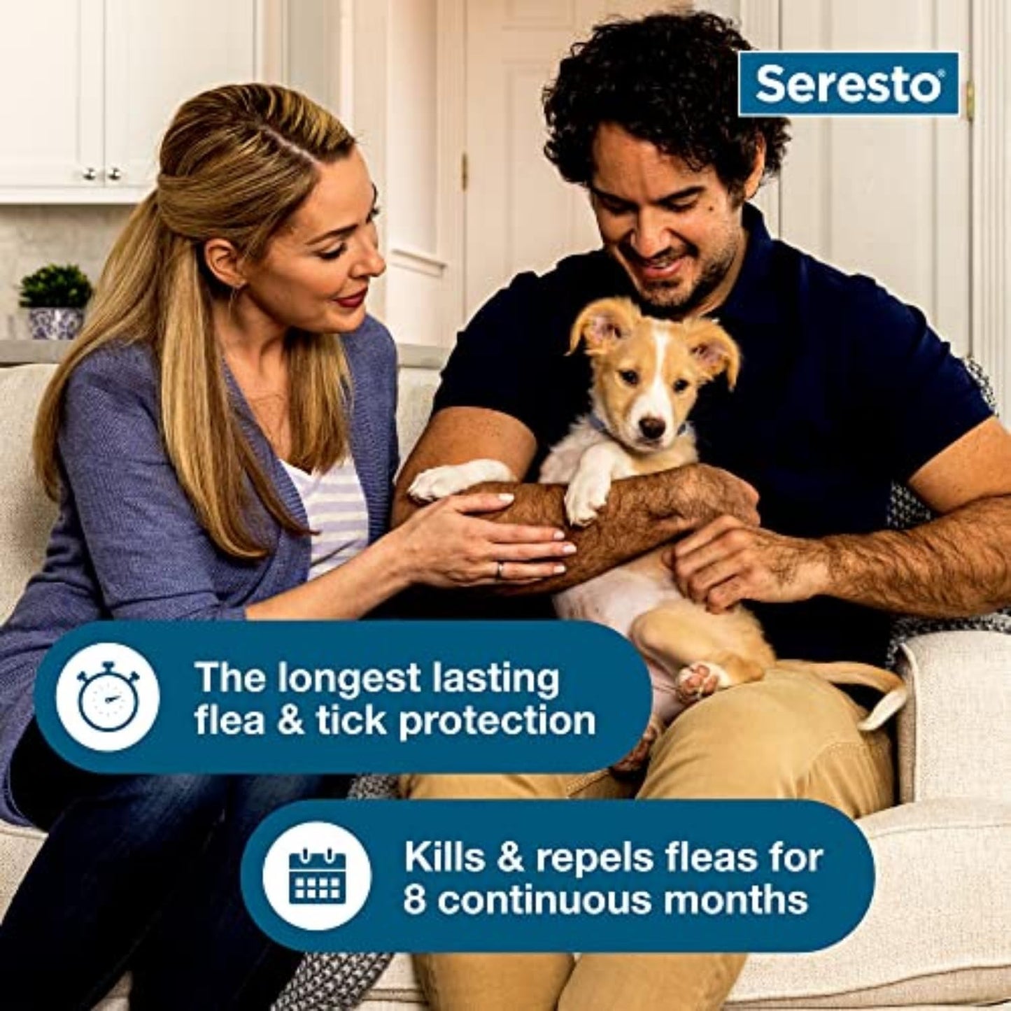 Seresto Small Dog Vet-Recommended Flea & Tick Treatment & Prevention Collar for Dogs Under 18 lbs. | 2 Pack