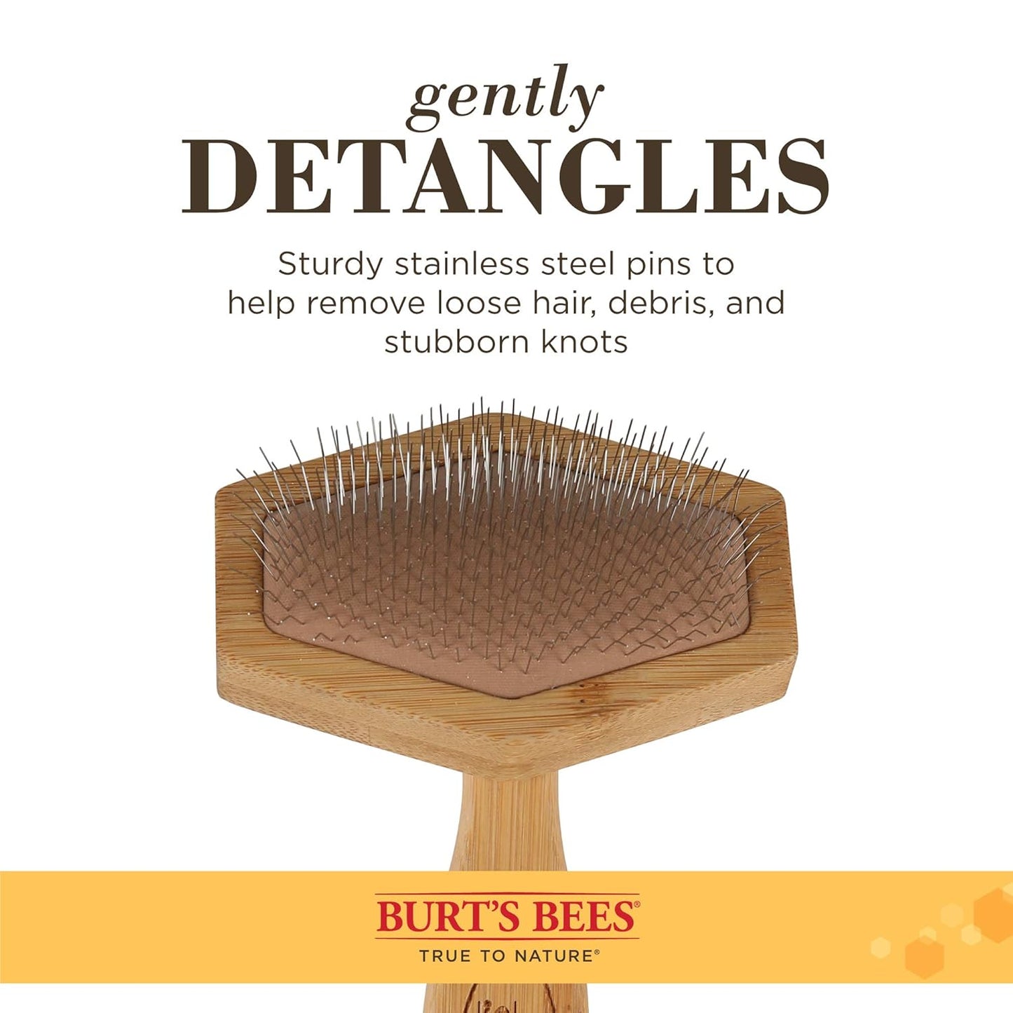 Burt's Bees for Pets Slicker Brush | Removes Loose Cat Fur, Prevents Matting | Ideal for Daily Grooming, Smooth Coat