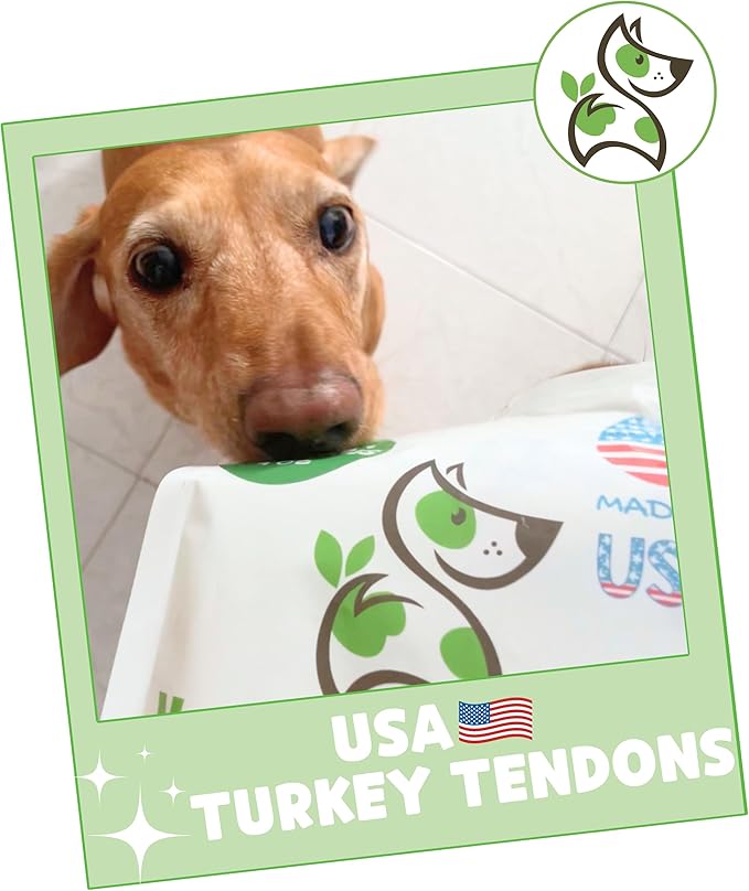 Nature Gnaws USA Turkey Tendons for Dogs (8oz) - Delicious Grain Free Reward Snack for Small, Medium & Large Breeds - Premium Natural Dog Chew Treats