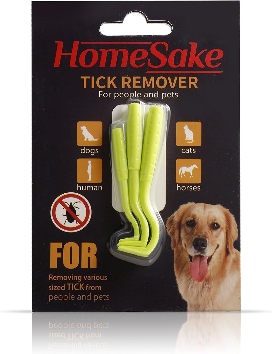 Homesake Tick Removal Tool for Dogs, Cats and Humans | Removes Entire Head & Body | Pain-Free Ticks Remover | 100% Chemical-Free | 3 Packs of 3