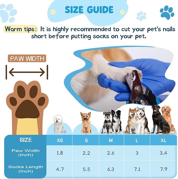 HeavenEye Dog Socks for Hardwood Floors, Anti Slip Dog Paw Protectors Shoes, Maximum Grip Prevent Licking Paws Slipping Hot Cold Pavement Boots for Small Medium Large Senior Dogs(Black Leopard, XS)