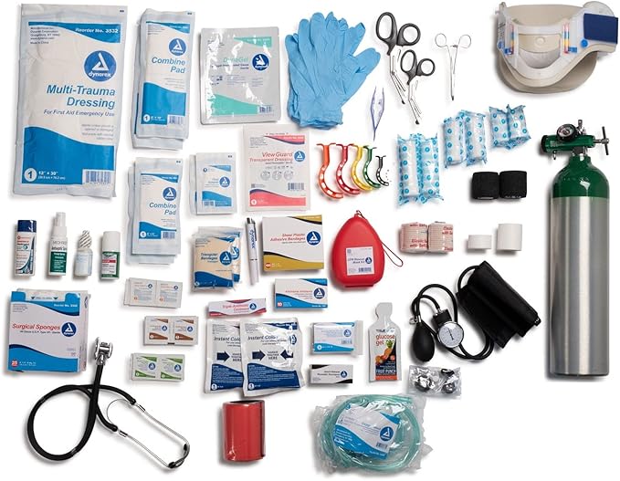 Scherber Fully-Stocked Premium First Responder Bag | HSA/FSA Approved | Large Pro EMT/EMS Trauma, Bleeding & Oxygen Medical Kit | CAT Tourniquet, HyFin Chest Seal & 250+ First Aid Supplies (Black)