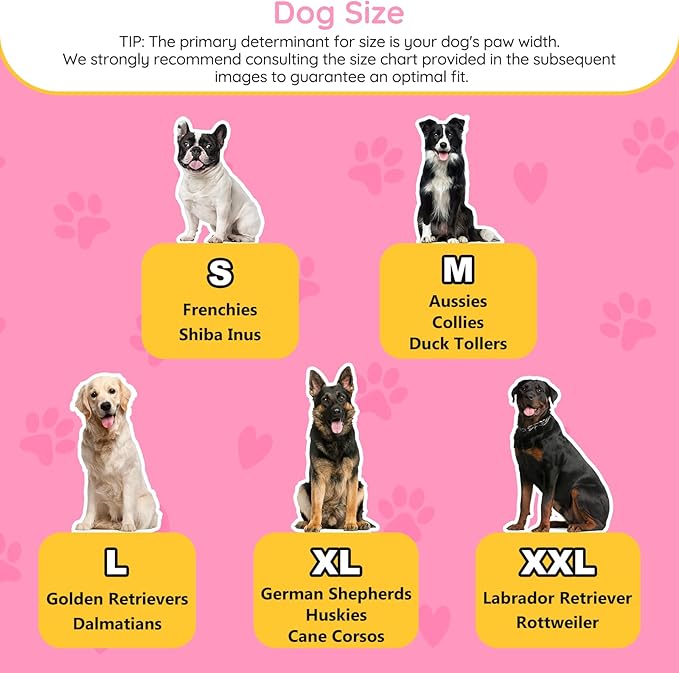 Dog Shoes for Hot Pavement Non-Slip Waterproof Dog Shoes for Medium Dogs Large Size Dogs Easy ON & Off Adjustable Easy-Clean for Beach Outdoor (Rose Pink, Size L: (3.5x2.63’’)(L*W))