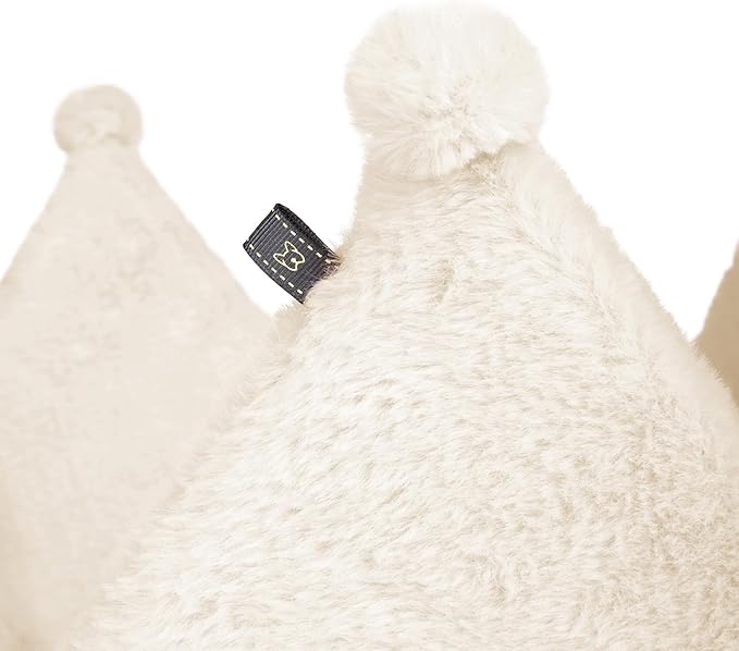 NANDOG Pet Gear Crown Cozy Round Dog and Cat Bed Collection Washable Indoor Pet Bed for Small Breeds -Soft Bed Fits in Crate or Kennel - Made of Ultra Soft Micro-Plush Material (Royal Ivory Prive 18")