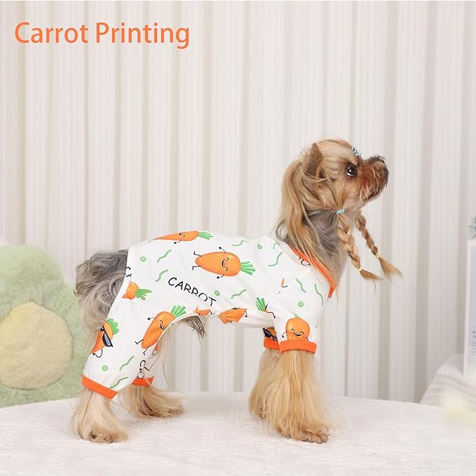 Dog Pajamas for Small Dogs Boy Girl, Dog Clothes Tiny Chihuahua Yorkie Spring Summer Shirt, Cute Puppy Outfit Pjs Jumpsuit Cat Onesie Apparel Pet Clothes